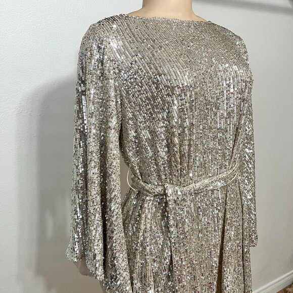 Jay Godfrey Maggie Sequin Long Sleeve Mini Dress 00 - Picture 6 of 10